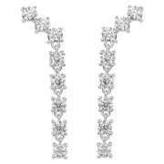 Beginnings Gradient Long Drop Earrings - Silver