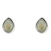 Beginnings March Semi-Precious Birthstone Earrings - Silver/Blue