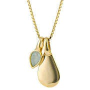 Beginnings March Semi-Precious Birthstone Necklace - Gold/Blue