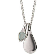 Beginnings March Semi-Precious Birthstone Necklace - Silver/Blue