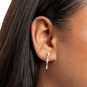 Beginnings Mixed Shapes Long Drop Earrings - Silver