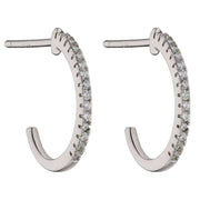 Beginnings Open Gemstone Hoop Earrings - Silver