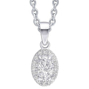 Beginnings Oval Halo Pendant - Silver