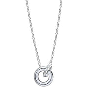 Beginnings Plain and Rope Linked Circles Necklace - Silver