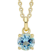 Beginnings Round Semi Precious Pendant - Gold/Blue