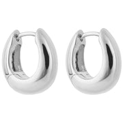 Beginnings Rounded Huggie Hoop Earrings - Silver