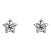 Beginnings Star Gemstone Stud Earrings - Silver