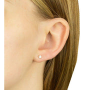 Beginnings Star Gemstone Stud Earrings - Silver