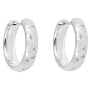 Beginnings Starry Night Gemstone Hoop Earrings - Silver