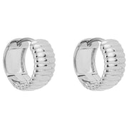 Beginnings Textured Ridges Hoop Earrings - Silver