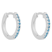 Beginnings Thin Hoop Earrings - Silver/Blue
