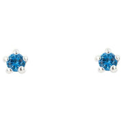 Beginnings Tiny Stud Earrings - Silver/Blue