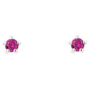 Beginnings Tiny Stud Earrings - Silver/Pink