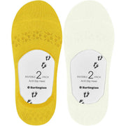 Lot de 2 paires de chaussettes invisibles Burlington Everyday - Blanc cassé