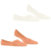 Burlington Everyday Lot de 2 paires de chaussettes invisibles - Blanc cassé rouge fluo