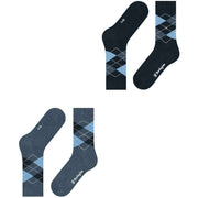 Lot de 2 paires de chaussettes Burlington Everyday Argyle - Bleu denim clair