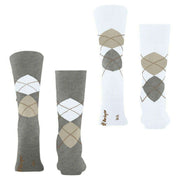 Lot de 2 paires de chaussettes Burlington Everyday Argyle - Light Grey Mel