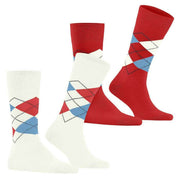 Lot de 2 paires de chaussettes Burlington Everyday Argyle - Blanc cassé