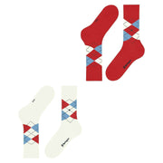 Lot de 2 paires de chaussettes Burlington Everyday Argyle - Blanc cassé