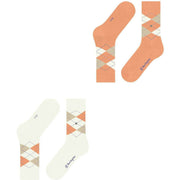Lot de 2 paires de chaussettes Burlington Everyday Argyle - Blanc cassé