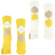 Lot de 2 paires de chaussettes Burlington Everyday Argyle - Jaune soleil