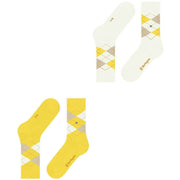 Lot de 2 paires de chaussettes Burlington Everyday Argyle - Jaune soleil