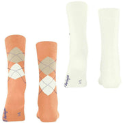 Lot de 2 paires de chaussettes Burlington Everyday Mix - Orange pêche