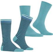 Lot de 2 paires de chaussettes Burlington Everyday Stripe Mix - Key Largo Blue
