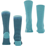 Lot de 2 paires de chaussettes Burlington Everyday Stripe Mix - Key Largo Blue