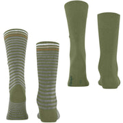 Lot de 2 paires de chaussettes Burlington Everyday Stripe Mix - Salvia Green