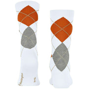 Chaussettes Burlington Rib Court - Blanc/Orange