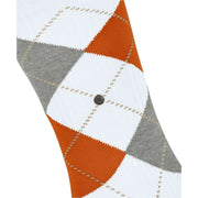 Chaussettes Burlington Rib Court - Blanc/Orange