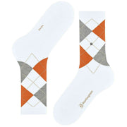 Chaussettes Burlington Rib Court - Blanc/Orange