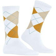 Chaussettes Burlington Rib Court - Blanc/Jaune