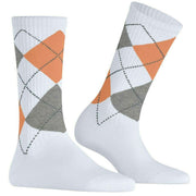 Chaussettes Burlington Rib Courtside - Blanc/Orange