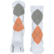 Chaussettes Burlington Rib Courtside - Blanc/Orange