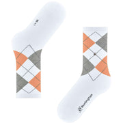 Chaussettes Burlington Rib Courtside - Blanc/Orange