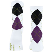 Chaussettes Burlington Rib Courtside - Blanc/Violet