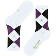 Chaussettes Burlington Rib Courtside - Blanc/Violet