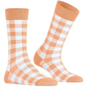 Chaussettes Burlington Vichy - Orange Pêche