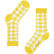 Chaussettes Burlington Vichy - Jaune Coucher de Soleil