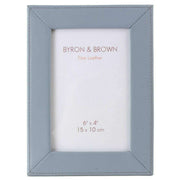 Byron and Brown Slim Classic Nappa Leather 6 x 4 Photo Frame - Powder Blue
