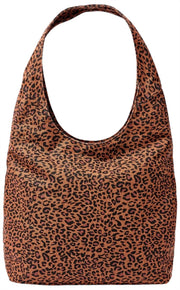 Roka Hoxton Grand sac à bandoulière en toile de coton - Mini Léopard Marron