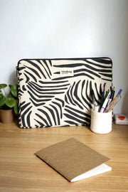 Housse pour ordinateur portable Hindbag Ava Small 13 pouces - Zèbre écru