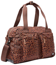 Roka Gatwick Petit sac de sport en toile recyclée - Mini Léopard Marron