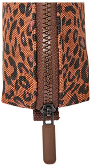 Roka Tate Petite pochette en toile de coton - Mini Léopard Marron
