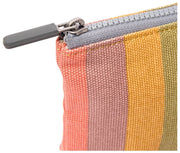 Roka Maida Vale Petite pochette en toile de coton - Rayures multiples délavées