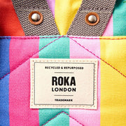 Roka Hampton Petit sac à dos en toile de coton - Larges rayures multicolores