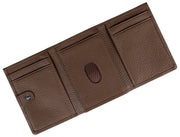 Portefeuille porte-cartes à trois volets Dents Aire - Marron chocolat
