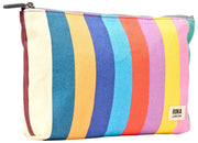 Roka Maida Vale Pochette en toile de coton moyenne - Larges rayures multiples